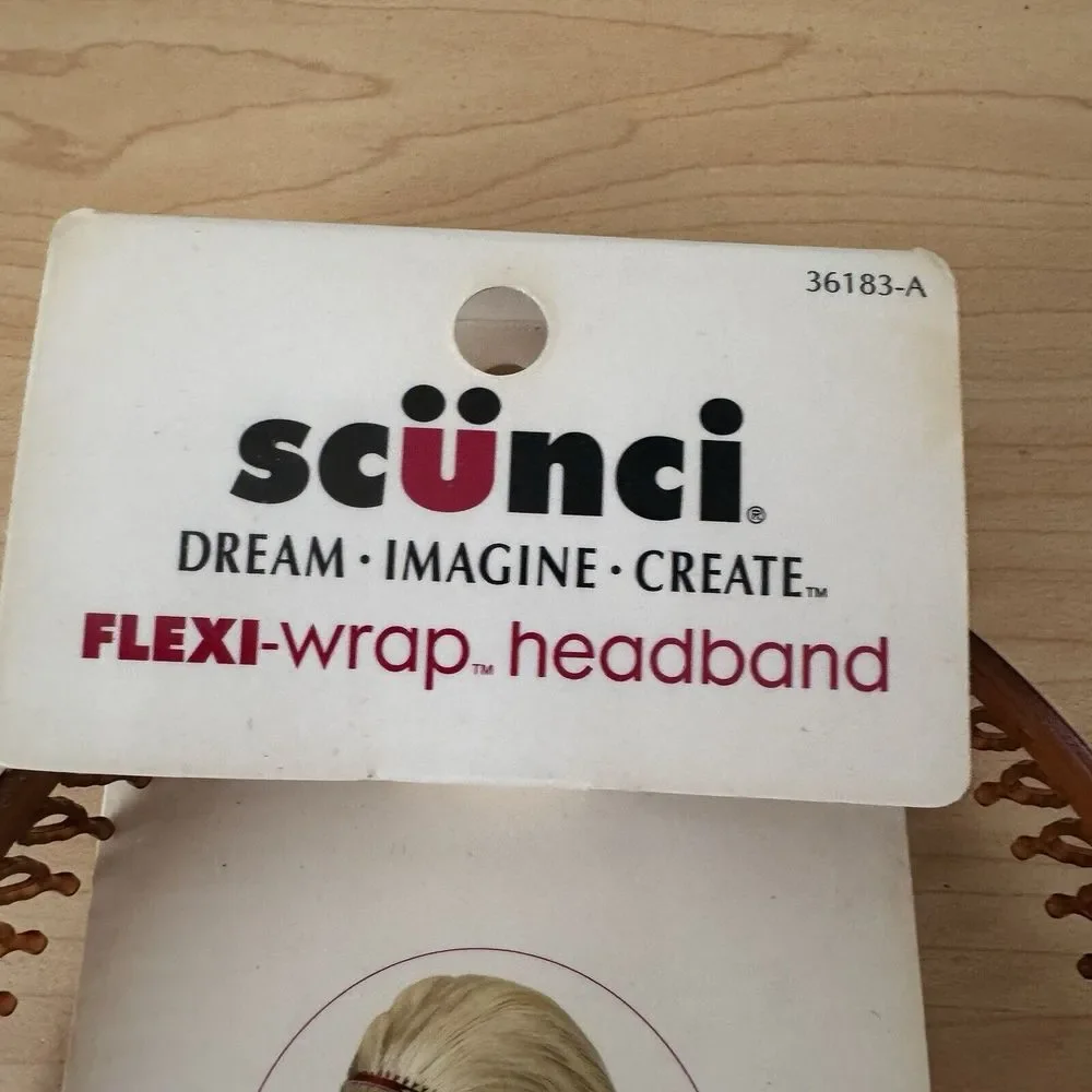 Vtg Y2k Scunci Flexi-Wrap Headband Hair Accessories NOS New On Card Brown‎ Teeth
